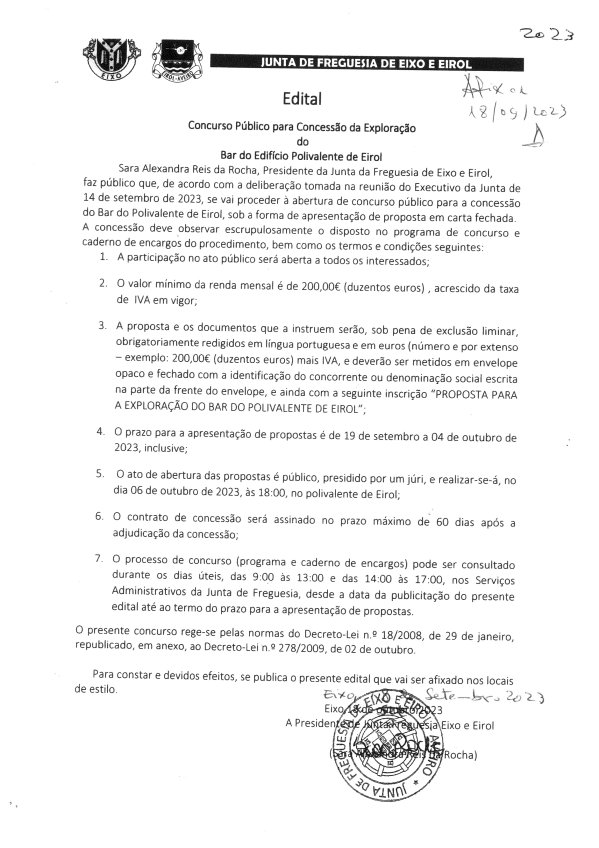 Concurso P&uacute;blico para Concess&atilde;o da Explora&ccedil;&atilde;o do Bar do Edif&iacute;cio 