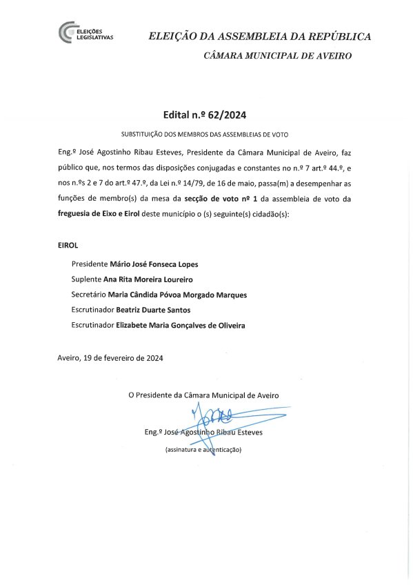 Informa&ccedil;&atilde;o referente &agrave;s Assembleias de Voto